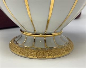 Meissen Porcelain X Form Gold Bronze Seven Piece Coffee/Tea Set