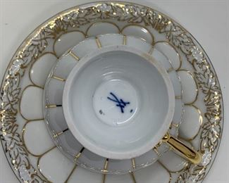 Meissen Porcelain X Form Espresso Cup Set