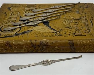 M. Hansen 800 German Silver Lobster Forks, Set of Six (6)