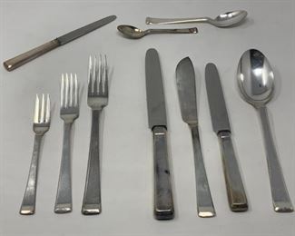 Bertel Gardberg, Scandinavian, 800 Silver Flatware 142 Piece Set, Service for Twelve (12) Plus Serving Pieces