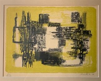 Framed Print, by Rudolf Vombek (Slovenian, 1930-2008) Lithograph, 1959