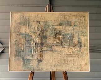 Framed Painting, Plava II, by Rudolf Vombek (Slovenian, 1930-2009) Oil on Canvas, 1959