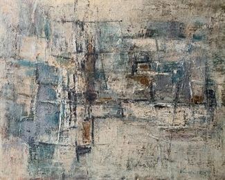 Framed Painting, Plava II, by Rudolf Vombek (Slovenian, 1930-2009) Oil on Canvas, 1959