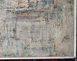 Framed Painting, Plava II, by Rudolf Vombek (Slovenian, 1930-2009) Oil on Canvas, 1959