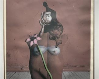 Framed Print, Flora by Paul Wunderlich (German, 1927-2010), Color Lithograph, 1971