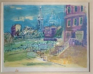 Framed Print, Montmatre et Sacre Coeur, by Jean Dufy (French, 1888-1964), Lithograph, 1950