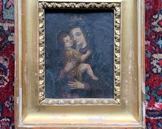 Framed Painting, Madonna and Child (probably 19th century) Oil on Copper
