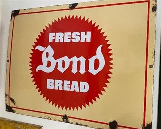 Porcelain Bond Bread Advertising Sign