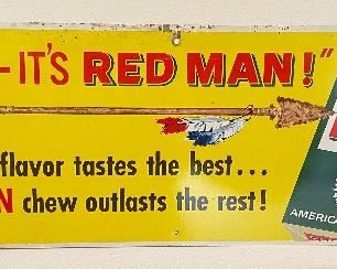 Red Man Tobacco Advertising Sign