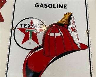 Porcelain Texaco Fire Chief Advertising Sign