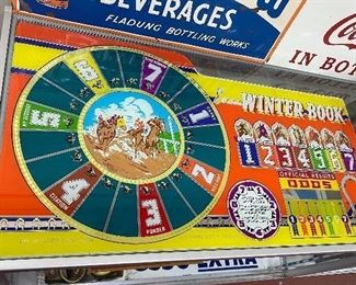 Winter Book Horse Racing Pinball Back Glass