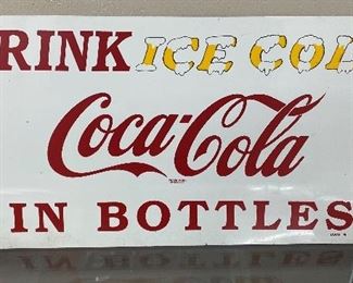 "Drink Ice Cold Coca Cola in Bottles" Sign