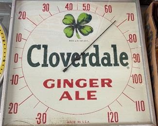 Cloverdale Ginger Ale Advertising Thermometer