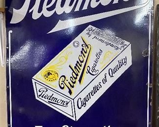 Porcelain Piedmont Cigarette Embossed Advertising Sign