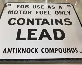 Porcelain Contains Lead Pump Sign