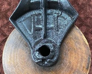 Early Metal and Wooden Pulley Wheel