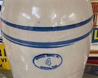 Four Gallon Marshall Pottery Texas Stoneware Churn
