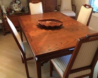 Fabulous Asian inspired mid century rare dining room set 