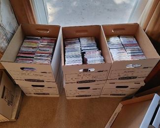 Hundreds of CDs categorized.