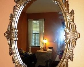 Large Plaster Gild Mirror.  $50,