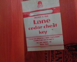 Lane Cedar Chest label