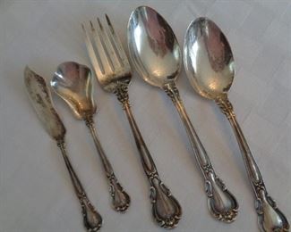 five serving pieces Gorham Chantilly sterling silver