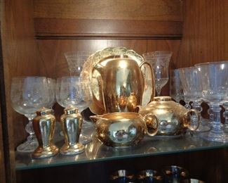 vintage glassware and Dorlexa China Co pieces