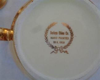 Dorlexa China Co. hand painted 22K Gold label