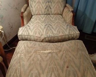 vintage chair and ottoman