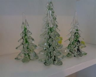 vintage blown glass Christmas trees
