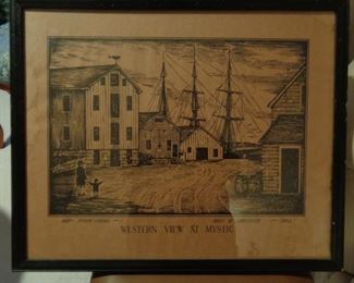 'Western View at Mystic 1882'                                                
Ship:  Joseph Conrad Built in Copenhagen