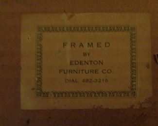 framed by Edenton Furniture Co.