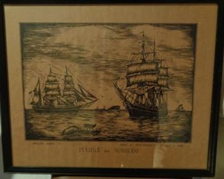 'Platina and Sunbeam' Whaling Barks                                               Built at Mattapoisett 1847 and 1856, framed by Edenton Furniture Co.