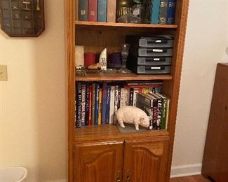 Wooden shelf with the doors on the bottom