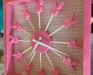 Pink play boy clock