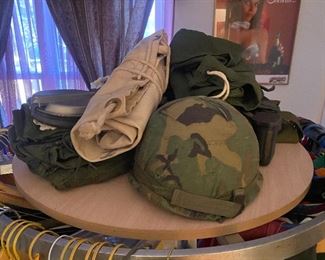 Army helmet and clothing