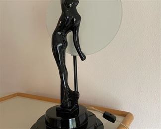 Vintage Art Deco Sarsaparilla Reproduction of Frankart Nude Lamp 1980's