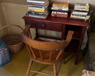 Small desk chair and Boring  books