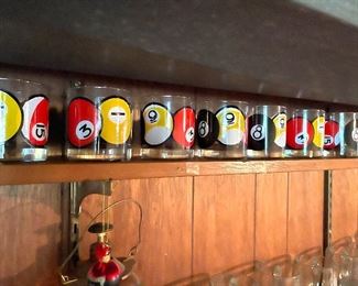 Pool table rock glass