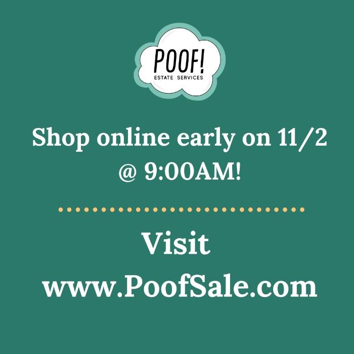 Shop select items from this home on POOFSALE.COM