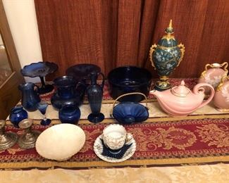 Cobalt Blue Glassware / Miscellaneous Porcelain and Pottery