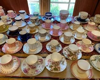 Large Antique Demitasse Cup and Saucer Collection