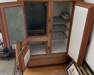 Antique Oak Ice Box (Open)
