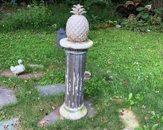 Antique Garden Pillars and Pinapple Figurine