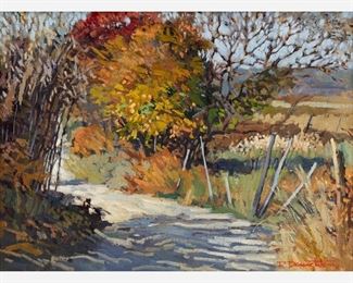 11: Robert Daughters "Country Road" 1976 Oil on Canvas