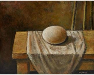 15: Lester Raymer "Egg" Oil on Panel