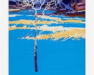 27: Buffalo Kaplinski "Lone Aspen & Cerulean Snow" Acrylic