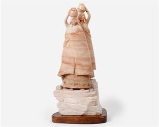29: Dwain Freeman "To the River" (1990) Carved Alabaster