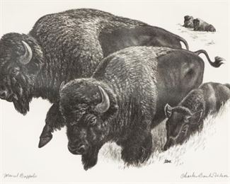37: Charles Banks Wilson (1918-2013) "Mural Buffalo" Litho
