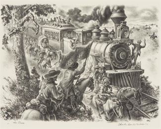 43: Charles Banks Wilson (1918-2013) "The Race" Lithograph
